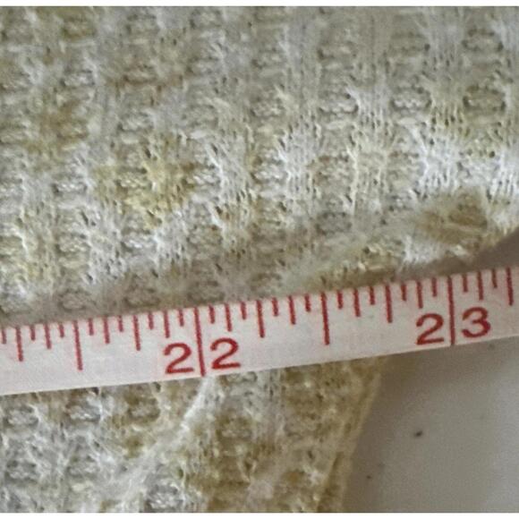 Catos Size M Waffle Knit Top Patchwork Floral and yellow Hi/Lo Cute Comfort NWOT - Picture 7 of 8